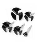 Top Tier 5 Piece Carbide Tipped Forstner Drill Bit Set Featuring Triple Flute Tungsten Steel Construction Cuts Like Butter For Clean Wood Holes From One To Four Inches Built Tough For Demanding Workshop Jobs.