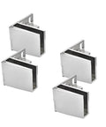 4-pack of Rotating Concealed Hinges For Glass Cabinet Doors showing metal design and protective gasket.