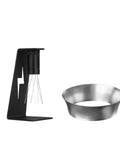 Top Notch Barista Game Changer Adjustable Coffee Wdt Distribution Tool Set with magnetic base and dosing funnel.