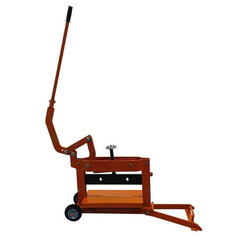 Manual Block Splitter Cutter Portable Paver Cutting Tool For Easy Brick And Stone Cutting Adjustable Cutting Size From 0 To 3.9 Inches And Width Up To 15.7 Inches Built For Quick Labor Saving Work On Job Sites, orange steel frame
