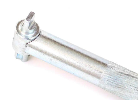 Top Shelf M1 Garand Gas Screw Lock Wrench Featuring Cross And Single Slot Combo Tool Heads With Tapered Tips For Smooth Turning On Legacy US Firearms Built Heavy Duty Stateside For Straight Forward Armorer Tuning And Routine Rifle Maintenance Year Round close-up view showcasing zinc-coated steel construction and tapered tip design.