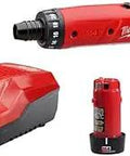 Heavy Duty M4 Quarter Inch Hex Screwdriver Kit With Two Batteries Red Power Tool Set For Home And Pro Projects