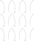 V Shape Earring Hooks With Horizontal Loop In 304 Stainless Steel For DIY Jewelry Making, arranged in grid pattern.