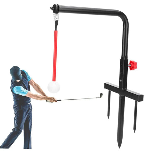 Iron Swing Training Tool Golf Practice Gear For Accurate Posture And Swing Portable Outdoor Swing Trainer with golfer swinging