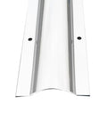 Heavy Duty Stainless Steel Half Round Floor Cord Cover Brushed Metal Finish with installation holes for secure placement.