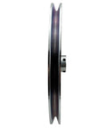 Single Groove V Belt Pulley With 12 Inch Outside Diameter And 5 8 Inch Bore side view showing zinc plated carbon steel design.
