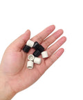 Rubber Door Stop Bumper Caps 40 Pack Replacement Covers For Wall Floor And Door Protection Door Stopper Ends For Skirting Boards 0.39 Inch Inner And 0.5 Inch Outer Two Color Options in hand