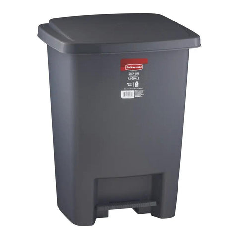 Step On Trash Can With Lid 8.25 Gallon Gray Quiet Close Easy Clean Wastebasket For Home Kitchen Bedroom Office Space Saving Foot Pedal Bin