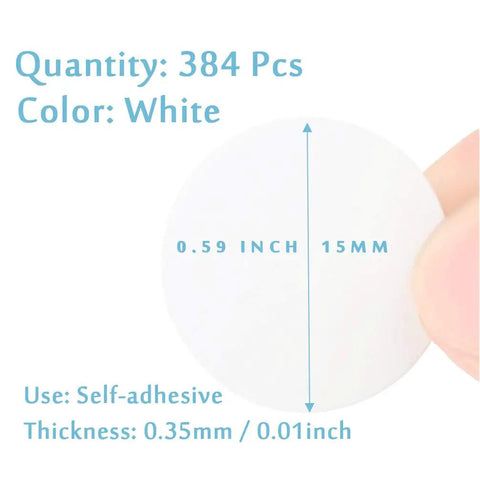 Self Adhesive Screw Hole Covers 384 Pcs 15mm White PVC Dust Proof Stickers For Wood Furniture A No Brainer Must Have