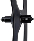 Close-up side view of Full Carbon Tri Spokes 700C Clincher Front Wheel For Road Bike Upgrades With Lightweight Strength Speed Boost