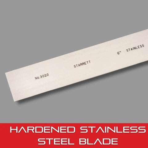 Pro Grade Stainless Steel Square With Fitted Plastic Case For Pros And DIYers, Ultra Precise 0.005 mm Per 150 Mm, close-up of blade
