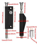Dimensions of Heavy Duty Patio Door Lock With Keyed Bolts Black Auxiliary Security Lock For Sliding Doors Prevents Lifting Or Sliding Alloy Steel Build