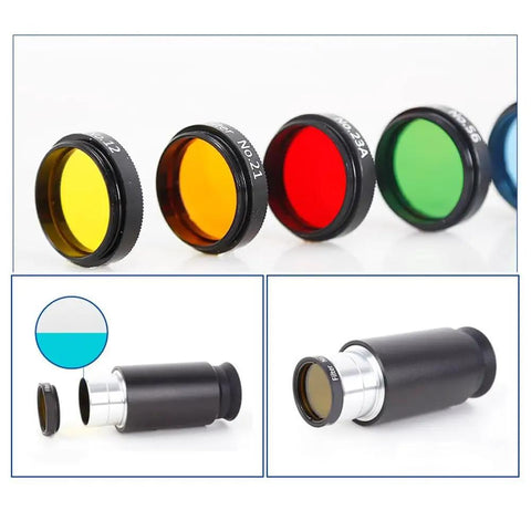 Six Pack 1.25 Inch Telescope Filter Set Nebula Color Filters For Eyepieces Aluminum Alloy Storage Box For Astronomy Observing Deep Sky