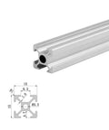 European Standard 1515 Aluminum Extrusion 2 Pack Anodized T Slot Bars showing profile detail and dimensions for CNC builds.