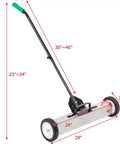 Heavy Duty 24 Inch Rolling Magnetic Pickup Sweeper With Adjustable Handle To Snag Nails Screws Needles And Garage Scrap Quick Easy Sweep for dimensions and features.