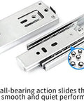 Four Inch Full Extension Drawer Slides Quiet Ball Bearing Upgrade Kit, 1 Pair, silver steel slides with silent bearings