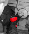 Worker using Heavy Duty Air Hammer For Construction And Welding, Pistol Grip Pneumatic Tool With 2300 BPM on machinery