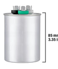 45 Plus 5uF Dual Run AC Capacitor CBB65B 370V 440V with 6 Percent Tolerance, round design, 85mm height for HVAC systems