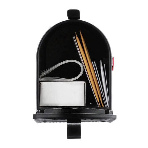 Interior view of Admiral Aluminum Textured Black Post Mount Mailbox With Rust Proof Aluminum Construction showcasing medium capacity.