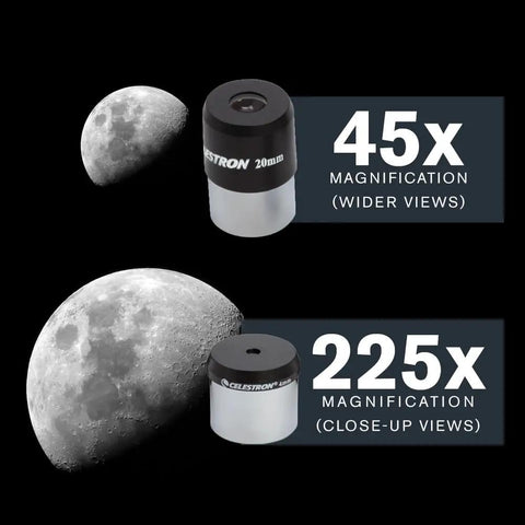 Beginner Friendly 80mm Refractor Telescope With Manual German Equatorial Mount For Moon And Planets, Easy Setup And Great Light Gathering For Craters, Planets, Stars And Nebulae, with 45x and 225x eyepieces