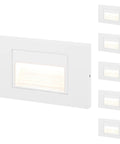120V Line Voltage LED Step Lights, Dimmable to Full Brightness, 280 Lumens, 30 Degree Anti Glare Aluminum Stair Lights, Pack of 6