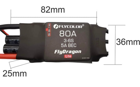 Close-up of an 80A ESC for 70mm EDF Ducted Fan RC Jet With 3400KV Brushless Motor 4S Or 3S Ready 12 Blades Banana Plug Soldered