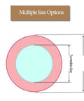 Diagram showing multiple size options for Wooden Dining Table Turntable Lazy Susan Tray With Smooth Silent Spin And Swivel Assist System