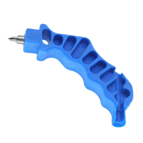 2-In-1 Drip Irrigation Hole Punch And Fitting Insertion Tool Kit with durable blue handle, angled view