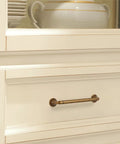 Antique brass cabinet handle on white drawer, Six Pack Antique Brass Cabinet Handles 5 Inch 128mm Hole Center Solid Aged Bronze Kitchen Drawer Pulls
