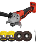 5 Inch Cordless Angle Grinder Plugs Right Into Milwaukee M18 18V Lineup Heavy Duty Bare Tool Kit For Metal Cutting And Grinding No Extra Juice Needed Ready To Tackle Any Job with cutting discs and wrench.