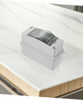 Weatherproof Electrical Junction Box With Transparent Cover for outdoor industrial use, IP65 rated, shown on marble surface