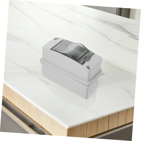 Weatherproof Electrical Junction Box With Transparent Cover for outdoor industrial use, IP65 rated, shown on marble surface