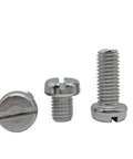 Pro Grade SS304 Stainless Steel Slotted Cheese Head Machine Screws M6 X 60Mm 10 Pack shown from three angles for fastener comparison.