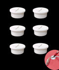 6 Pack Pure White Silicone Desk Cord Grommet, 1 Inch Flexible Wire Protector for table cable management