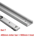 2 Piece T Track And Miter Track Jig Kit For Woodworking Table Saw Aluminum Alloy T Bar T Slider Set With 500mm Track And 450mm Bar