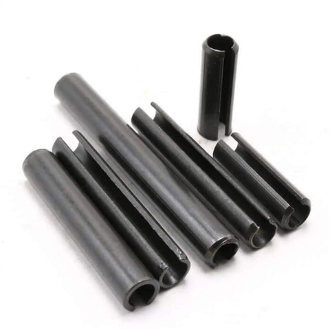Roll Pin Assortment Kit With 19 Sizes In A Built Tough Metal Storage Box, Industrial Grade Split Pins shown in close-up