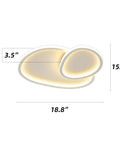 Cloud LED Ceiling Light With Rotatable Edge For Modern Homes White Flush Mount Fixture dimensions shown