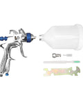 Top Shelf Aluminum Alloy Pneumatic Paint Sprayer With 1.4mm Nozzle, includes 600ml cup and tools for maintenance and use.