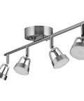 Brushed Nickel WiFi Smart 4-Light LED Track Lighting Kit With Multicolor RGB And Tunable White 2000K-5000K