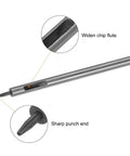 Two Piece Leather Hole Punch Set With 0.5mm And 1mm Hollow Round Punches, Alloy Steel Construction, detailed punch with chip removal.