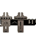 Weekend Hobbyist Stainless Dowelling Jig Kit With One Quarter Inch, Three Eighth Inch, And One Half Inch Holes, wall bracket visible.