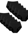 Game Changing Leakproof Incontinence Underwear Featuring Washable Cotton Briefs With Heavy Duty Absorbent Core And Waterproof Backing For Solid Bladder Protection Hella Comfy And Completely Reusable Everyday Wear, set of four black cotton briefs.