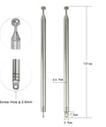 Telescopic 7-Section Antenna 74cm AM FM Replacement For Indoor Portable Radios Home Stereo And TV Tuner, stainless steel 2-pack