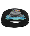 Sunglasses Inspired Sweatband Headband And Wristband Set For Workout And Sports Quick Dry Polyester with hippo and sunglasses design