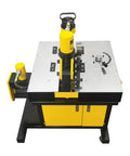 Heavy Duty Electric Hydraulic Busbar Processor Cutter 900W Motor And 700 Bar Pressure top view with yellow accents, designed for cutting and bending.