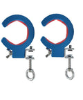 Two Pack Blue Cable Wire Threading Tool And Cable Tray Roller, adjustable pulley system with screw clamps for wire pulling.