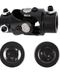Beefy Three Quarter Inch 36 Spline To Three Quarter Inch DD Steering Shaft U Joint Black Universal Joint Coupling 83mm Length 4000 RPM