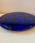 Round 15 Inch Charcuterie Board With Built In Lazy Susan Blue Purple Black Swirl Fluid Acrylic Epoxy Resin Kitchen Centerpiece