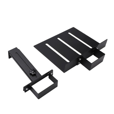 Under Desk PC Mount Heavy Duty Steel Computer Tower Holder Tool Free U Shaped Clamp components, black metal, space-saving design.