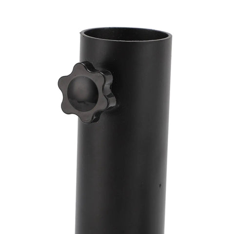 Close-up of Beefy Heavy Duty Stainless Steel Satellite Internet Pole Mount Bracket showing black knob